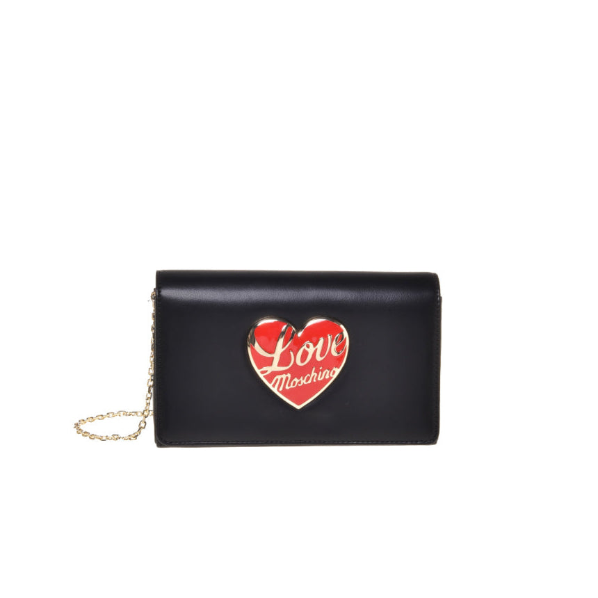 Love Moschino Borsa PU Nero con Logo Cuore