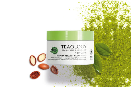 Teaology Maschera capelli ristrutturante e illuminante con infuso di tè matcha