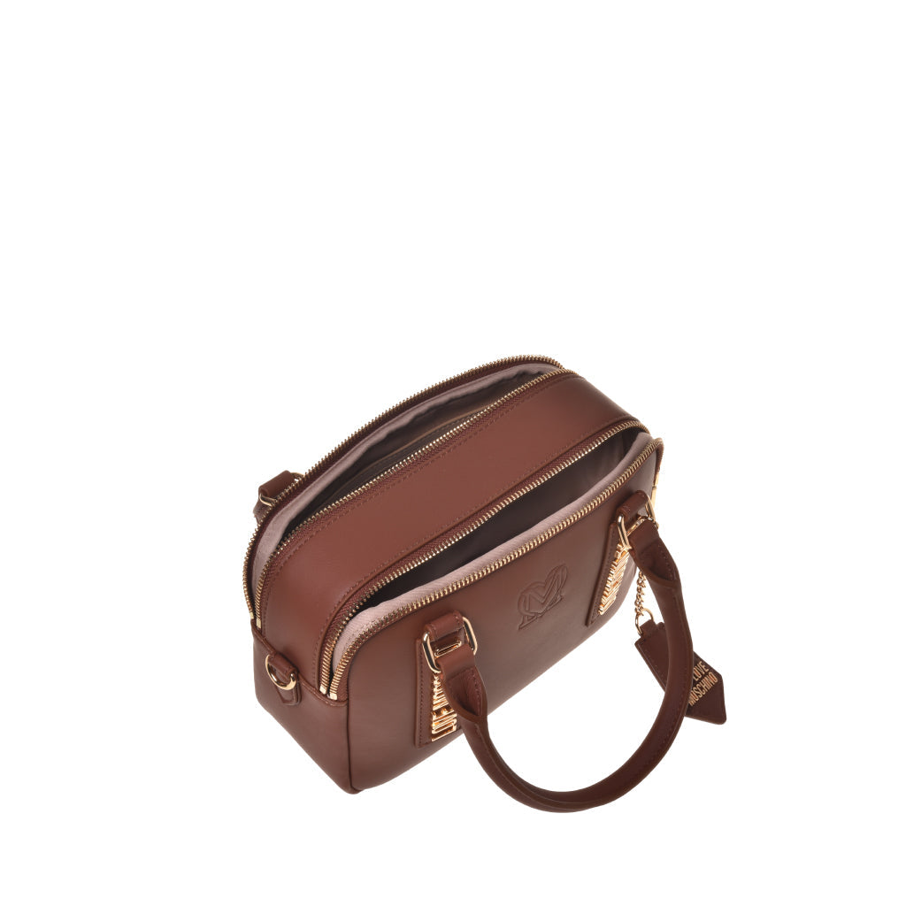 Love Moschino BORSA VITELLO + PU CASTAGNA